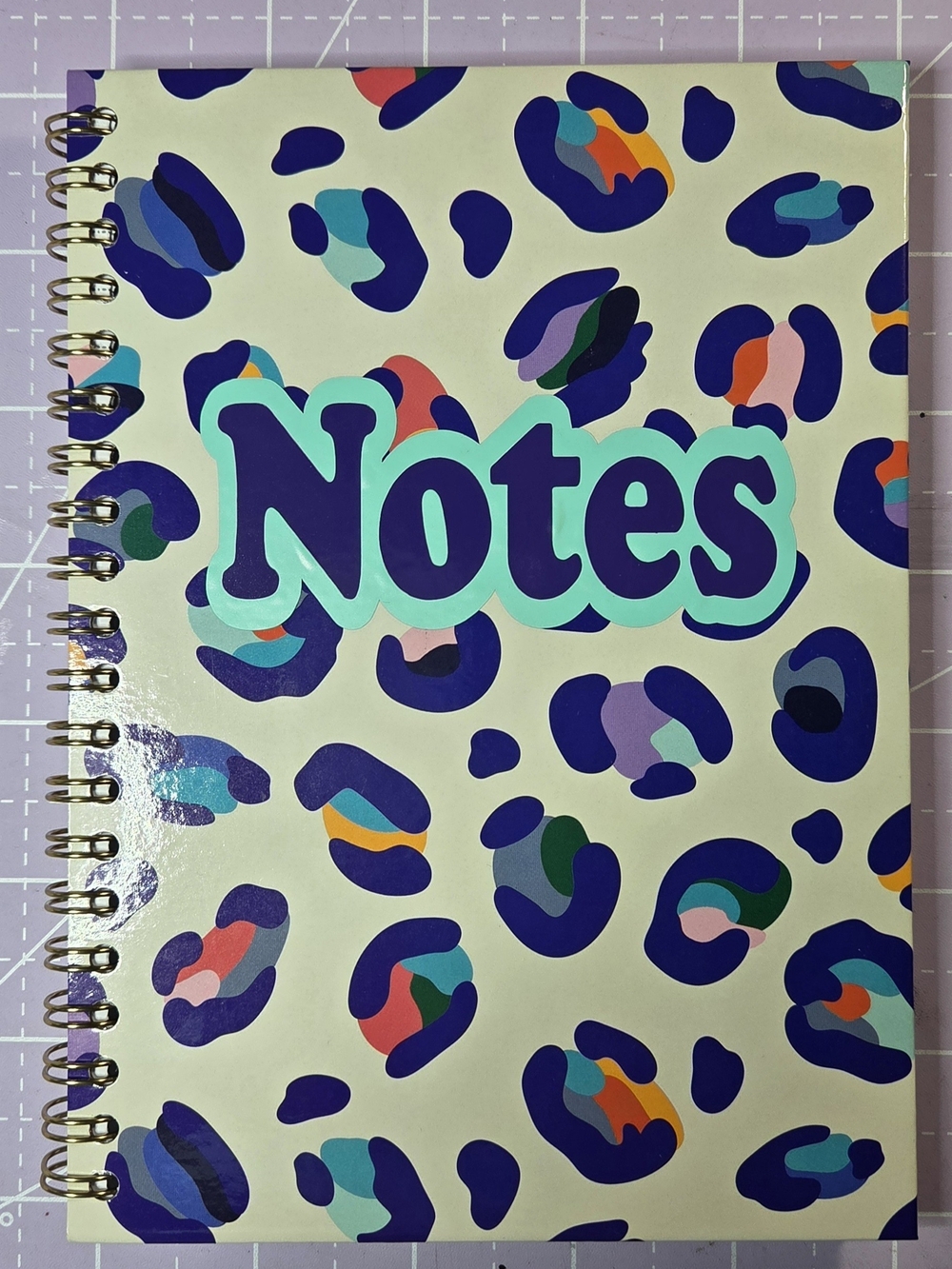 Upcycled Spiral Notebook - Multicolor Leopard Print